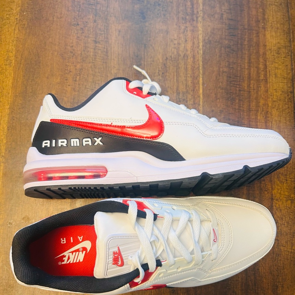 Nike Air Max Men's White and Red Athletic Shoes